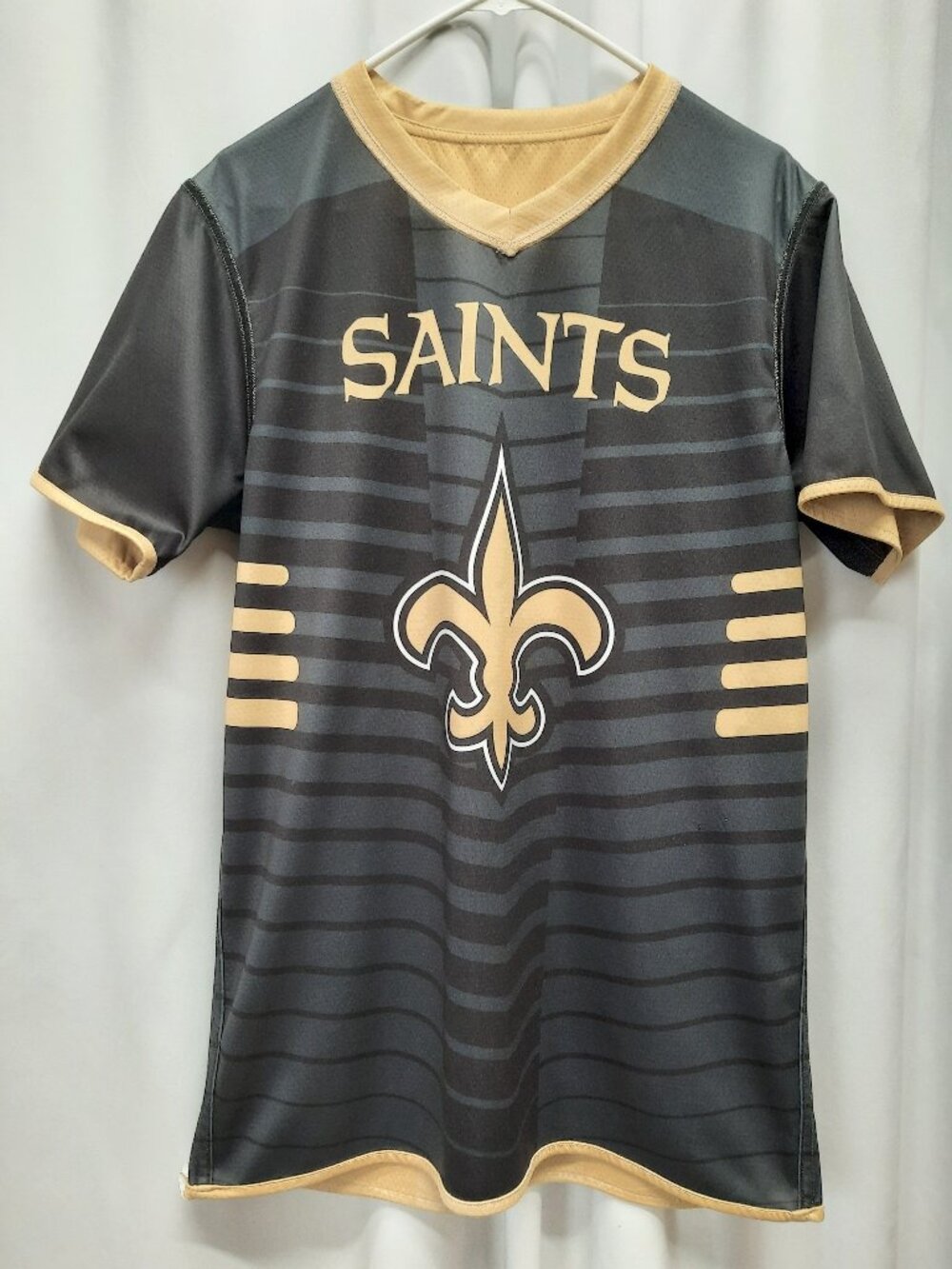 NFL Football New Orleans Saints Reversible Jersey Adult Medium Gold Black Flag